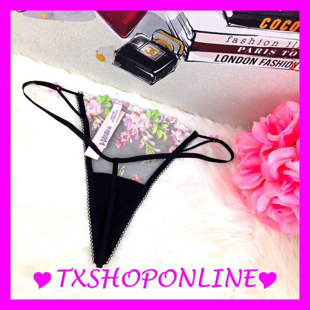💗👙Victoria's Secret Dark Twilight Blue Ziggy Embellished G-String Thong👙💗 - Picture 7 of 8